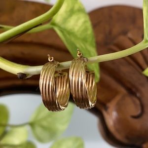 Vintage Carla 14k Solid Gold Hoop Earrings